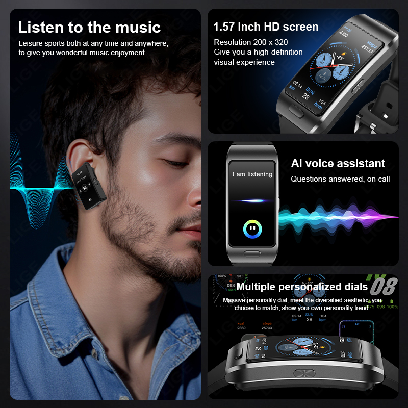 LIGE New Smart Watch Earbuds T - Wireless Earbuds Tws recension och pris