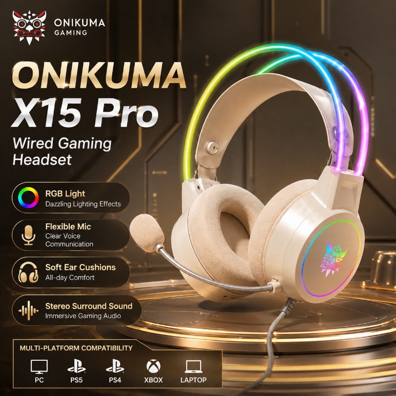 ONIKUMA X15 Pro Gaming Headset - Gaming Headset Rgb recension och pris